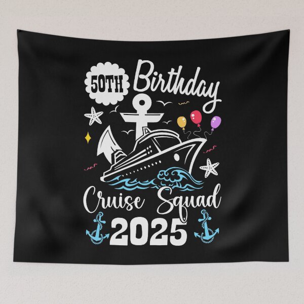 Item preview, 50Th Birthday Cruise Squad 2025 Matching Family Vacation designed and sold by TysonLangosh.