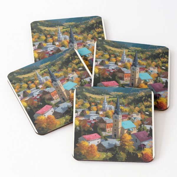 Item preview, Edmundston New Brunswick | Fall Valley & Church Scenery Art designed and sold by TuncGK.