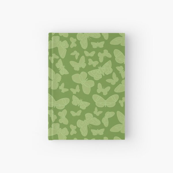 Moth Pattern Green Hardcover Journal