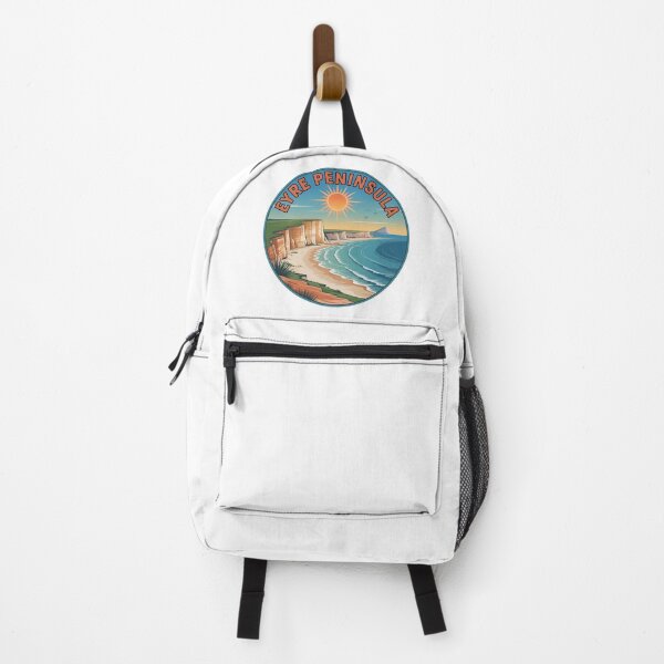 Item preview, Eyre Peninsula Retro Travel – Circular Coastal Illustration With Sun & Cliffs designed and sold by VividOrganica.