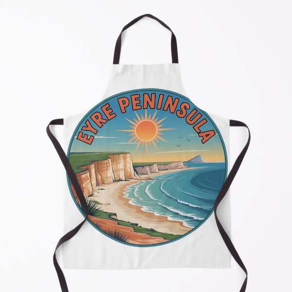 Item preview, Eyre Peninsula Retro Travel – Circular Coastal Illustration With Sun & Cliffs designed and sold by VividOrganica.