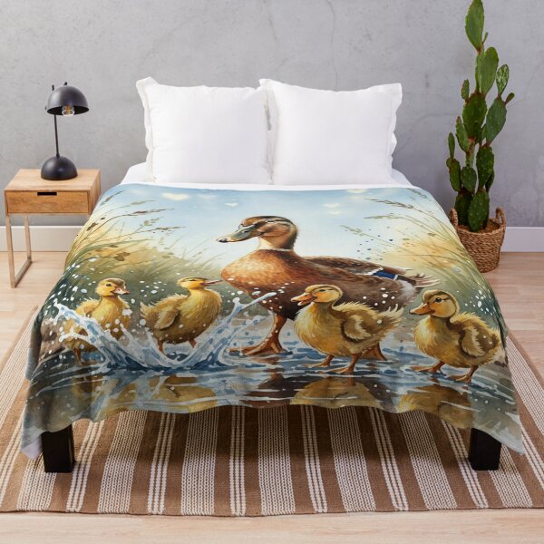 Item preview, Mother Duck and Ducklings Watercolor Illustration – Cute Spring Pond Scene designed and sold by Pixel Pout.