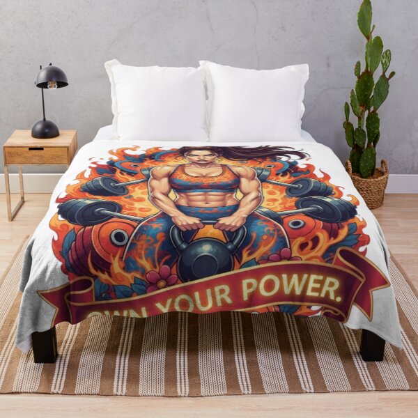 Item preview, OWN YOUR POWER. | Intense fitness pop art motivation designed and sold by BoldBloomArt.