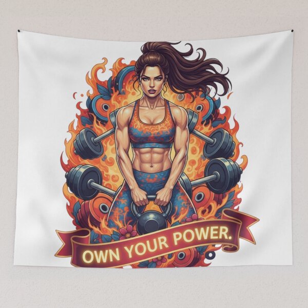 Item preview, OWN YOUR POWER. | Intense fitness pop art motivation designed and sold by BoldBloomArt.