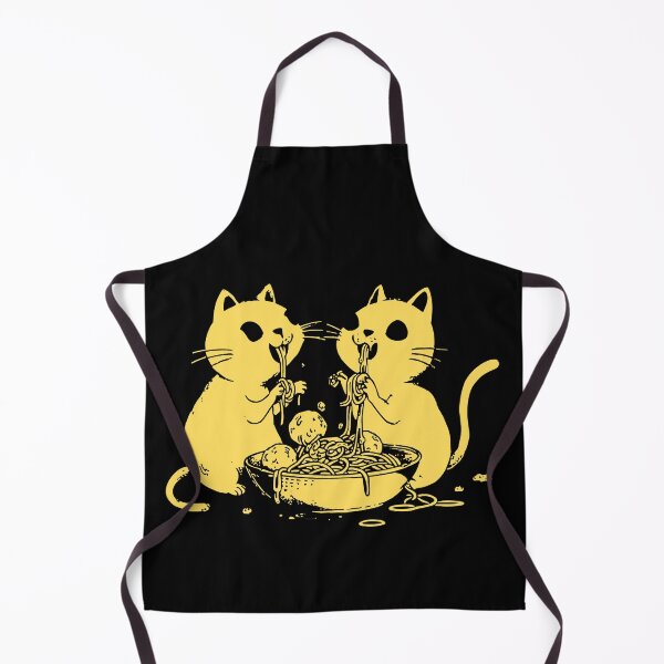 Item preview, Minimalist Yellow Cats Sharing Spaghetti – Retro Cute Pasta Art designed and sold by Absyntart.