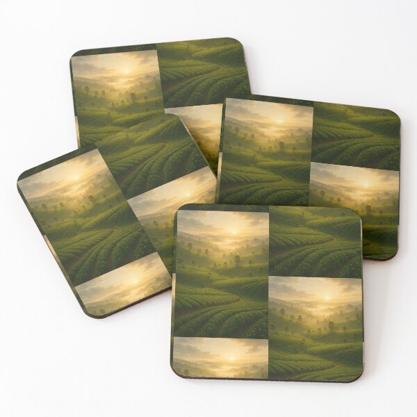 Item preview,  Sunrise over Tea Plantations – Sri Lanka Nature Art designed and sold by Ceylon Luxe Collections.