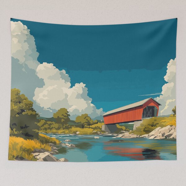 Item preview, Hartland New Brunswick | Longest Covered Bridge Art designed and sold by TuncGK.