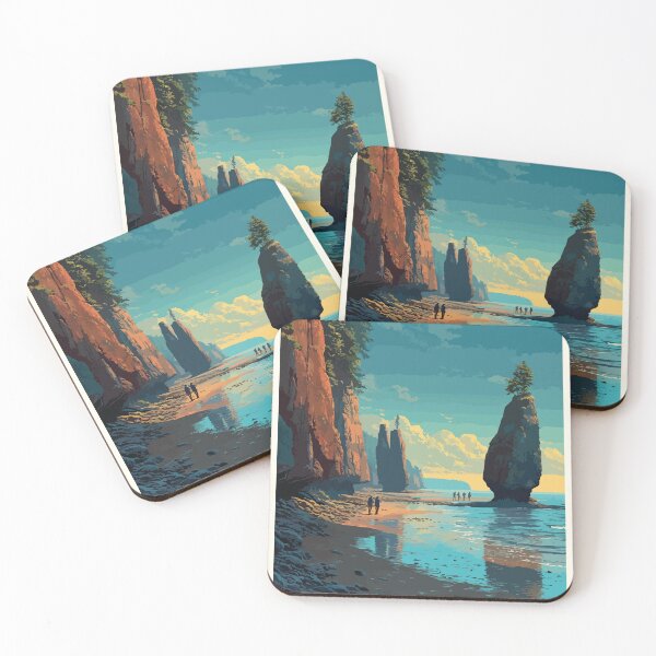 Item preview, Hopewell Rocks New Brunswick | Flowerpot Rocks Low Tide Art designed and sold by TuncGK.