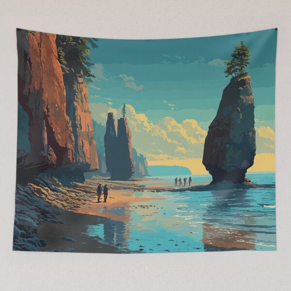 Item preview, Hopewell Rocks New Brunswick | Flowerpot Rocks Low Tide Art designed and sold by TuncGK.