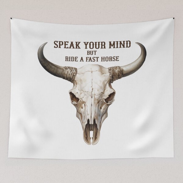 Item preview, Cowboy Quote Longhorn Steer Skull  designed and sold by xposedbydesign.