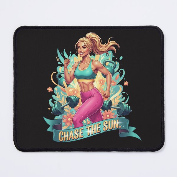 Item preview, CHASE THE SUN. | Energetic Fitness & Pop Art Runner Design designed and sold by BoldBloomArt.