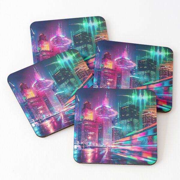 Item preview, Dopamine Burst Skyline – Neon City Explosion designed and sold by MrBunny_ART.