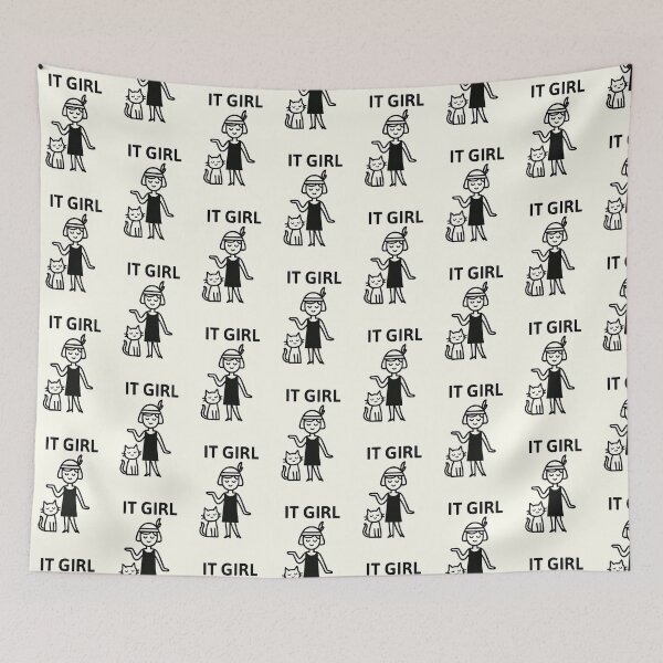 Item preview, It girl, girl, cat, cartoon, flapper designed and sold by Grimtruths.