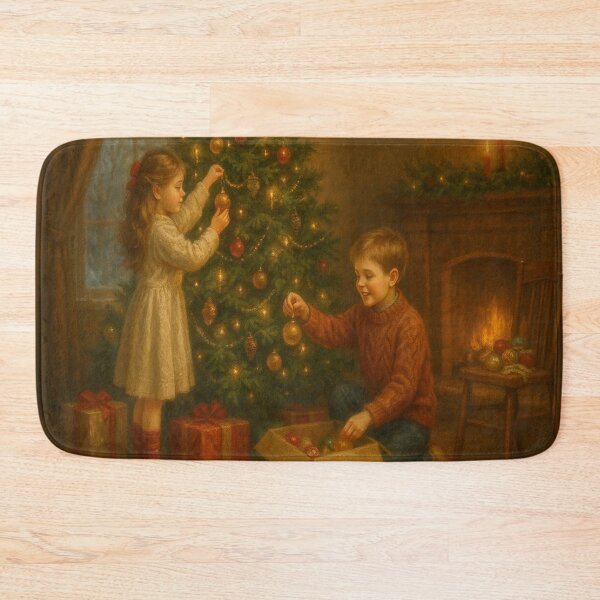 Item preview, Christmas Preparations – Children Decorating the Tree | Holiday Art & Home Decor | GGSTCraft designed and sold by ggstcraft.