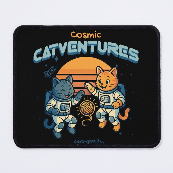 Item preview, Cosmic Catventures – Cute Astronaut Cats in Space Illustration designed and sold by drawlinershop.