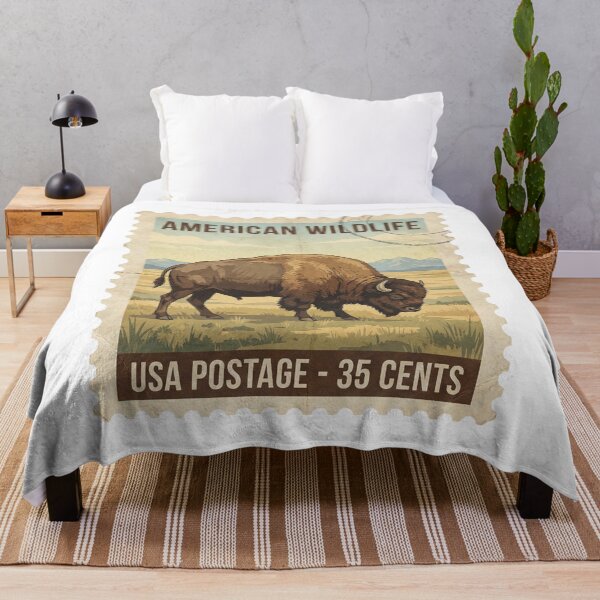 Item preview, Vintage American Bison Stamp Retro Art designed and sold by EverBranz-stor.