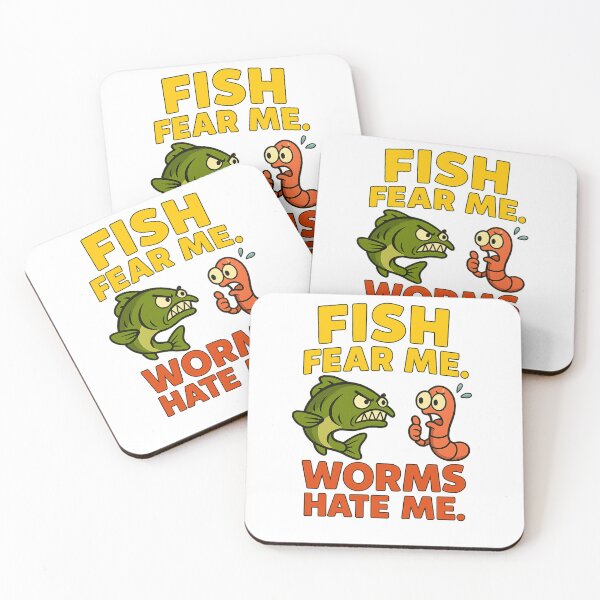 Item preview, Fish Fear Me Worms Hate Me Funny Fishing Cartoon Design designed and sold by Eric’s Creative Corner.