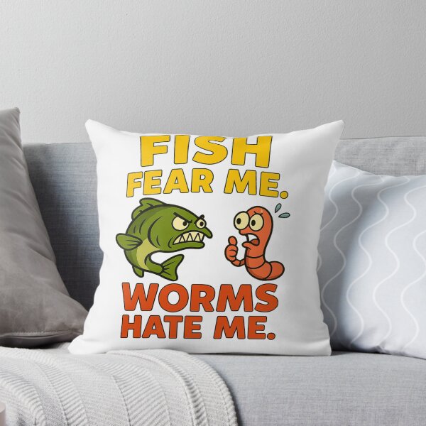 Item preview, Fish Fear Me Worms Hate Me Funny Fishing Cartoon Design designed and sold by Eric’s Creative Corner.