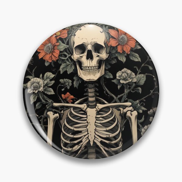 Item preview, Aesthetic botanical skeleton human skeleton intertwined with flowers and vines 3 designed and sold by Neon G.