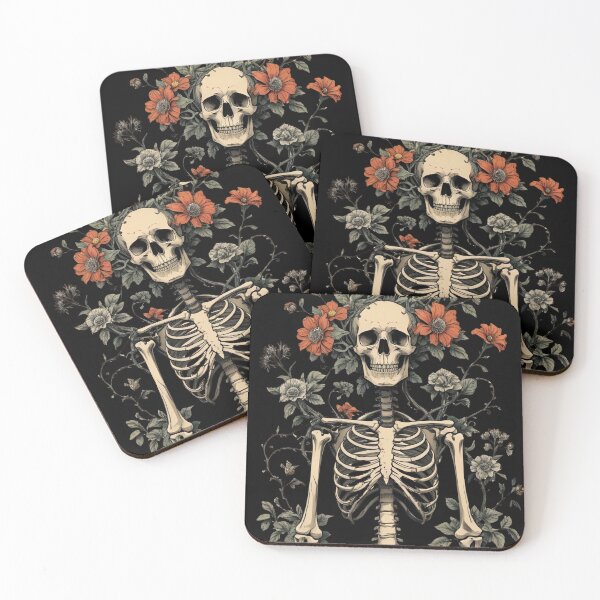 Item preview, Aesthetic botanical skeleton human skeleton intertwined with flowers and vines 3 designed and sold by Neon G.