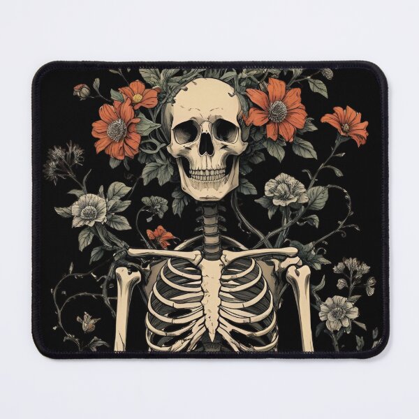 Item preview, Aesthetic botanical skeleton human skeleton intertwined with flowers and vines 3 designed and sold by Neon G.