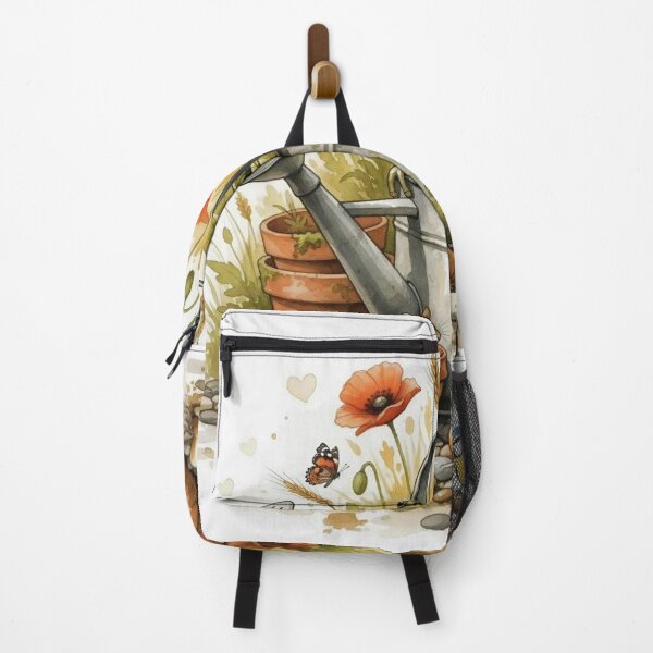 Item preview, Cute Frog in Watering Can Watercolor Illustration – Garden Mice and Blue Tit Bird designed and sold by Pixel Pout.