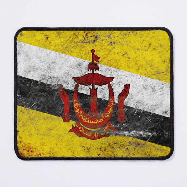 Item preview, Brunei flag metal texture | Brunei Darussalam Metal Design designed and sold by RoyalMerchantShop.