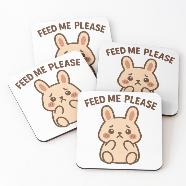 Item preview, Kawaii Hungry Bunny Meme – Feed Me Please Cute Art designed and sold by kimkosovo.