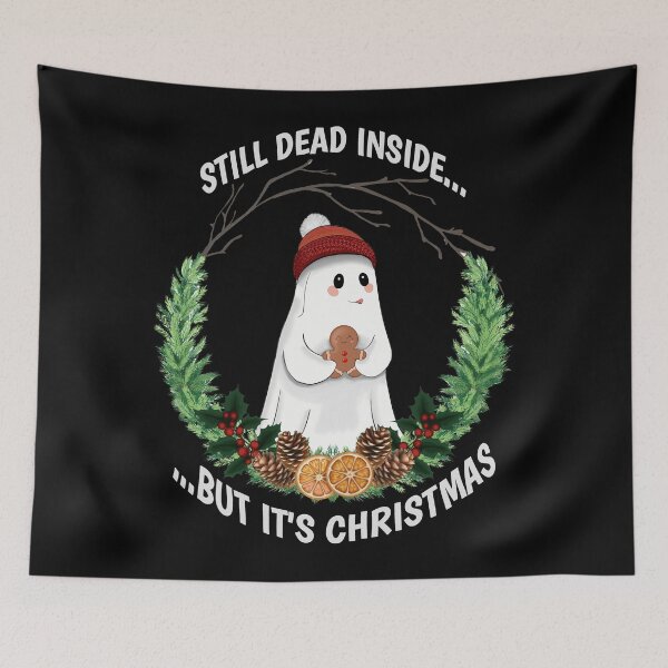 Item preview, "Still dead inside..." Echo the Ghost Christmas wreath designed and sold by kerriwarren.