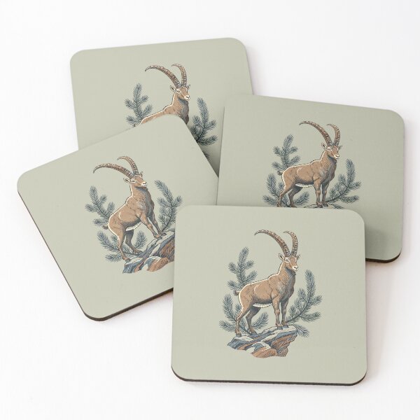 Item preview, Alpine Ibex Mountain Goat with Pine Trees designed and sold by BirdsnStuff.