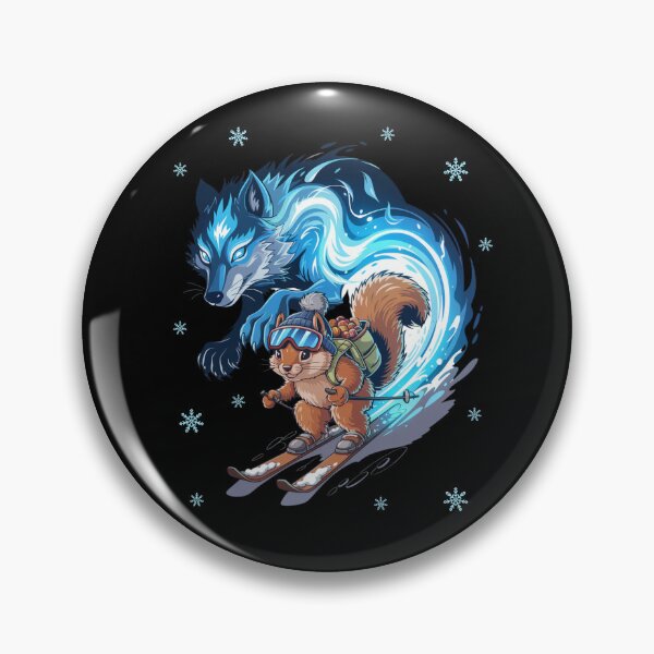 Artikelvorschau, Skifahrendes Eichhörnchen, Blauer Wolfsgeist entworfen und verkauft von MagdaMoonArt.