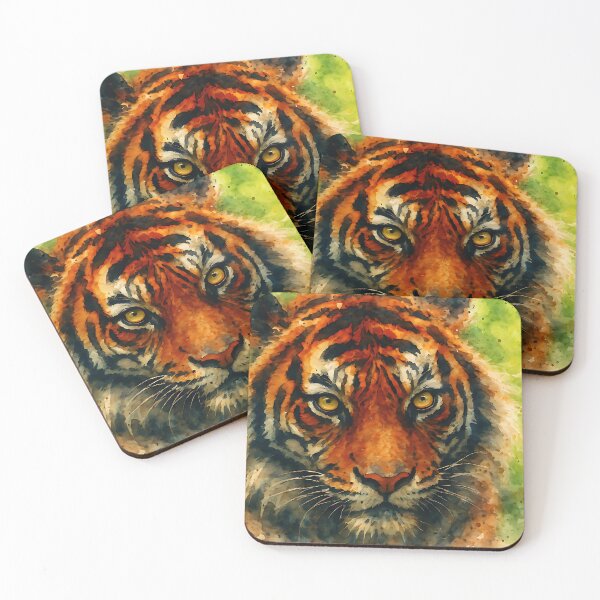 Item preview, Watercolor Tiger Portrait – Wild Jungle King Art by M.A.L.K designed and sold by M.ALK.Watercolor.