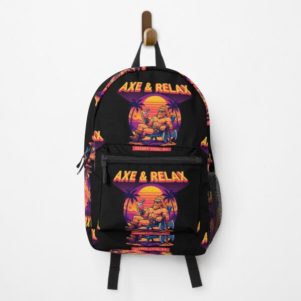 Item preview, Axe & Relax – Retro Pixel Barbarian Vacation Illustration designed and sold by drawlinershop.