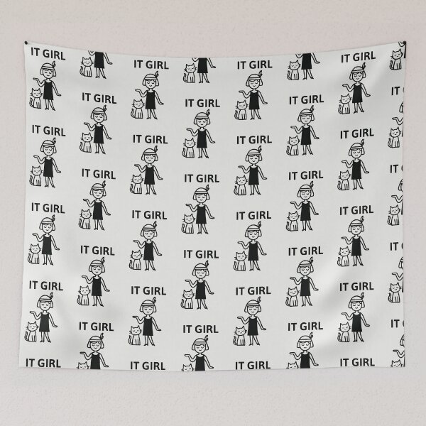 Item preview, It girl, girl, twenties, flapper, cat, cartoon designed and sold by Grimtruths.