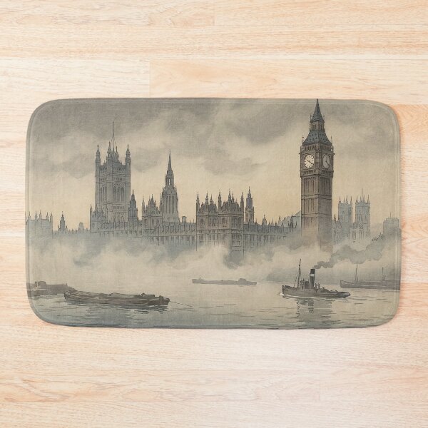 Item preview, Old London in the Mist Japanese Woodblock Print designed and sold by Takeda-art.