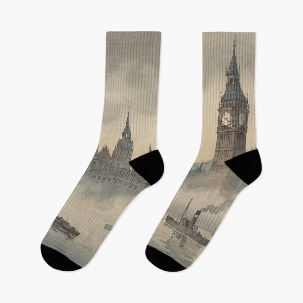 Item preview, Old London in the Mist Japanese Woodblock Print designed and sold by Takeda-art.
