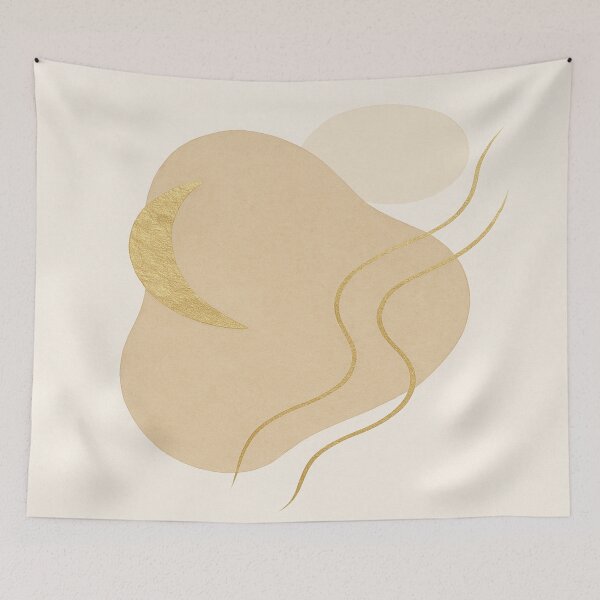 Item preview, Golden Moon Flow – Minimal Abstract Art designed and sold by InspireVibeArt.