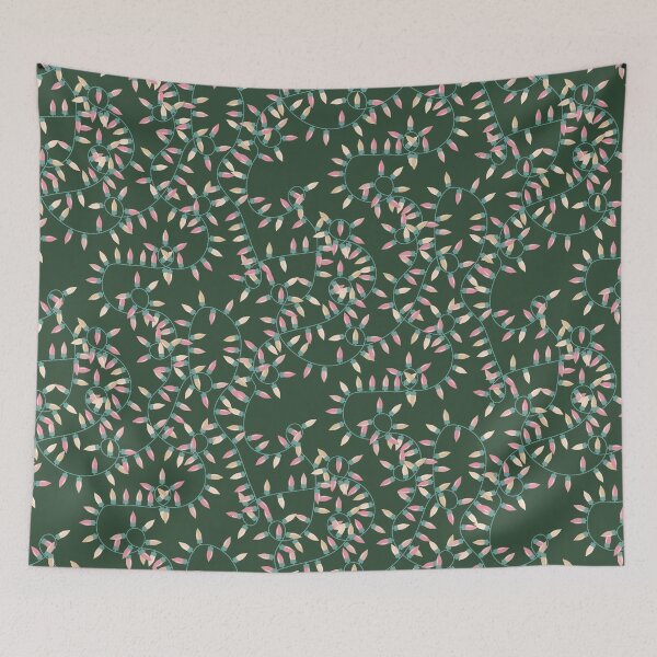 Item preview, Holiday Lights - hollylights - dark green multi designed and sold by Stephanie Fiona Design.