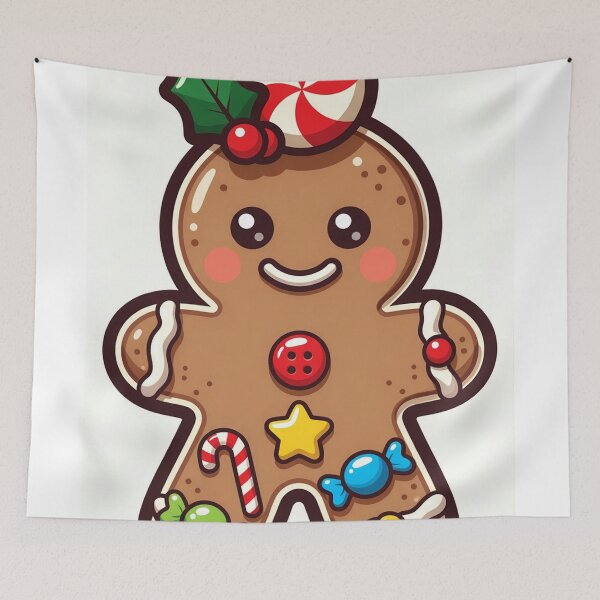 Item preview, Peppermint Poppin’ – Cute Christmas Gingerbread Character designed and sold by Vertura Group.