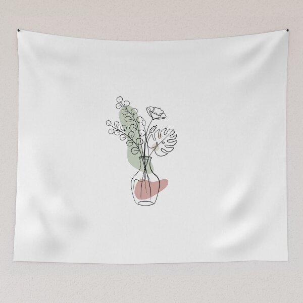 Item preview, Minimalist Botanical Line Art Vase designed and sold by Sunshine2504.