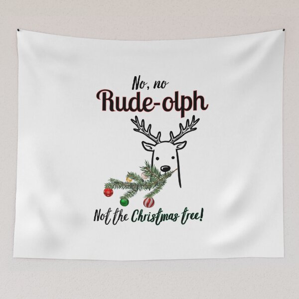 Item preview, Funny Rude Reindeer – Rude-olph Eating Christmas Tree – Christmas Joke designed and sold by SunandShade.
