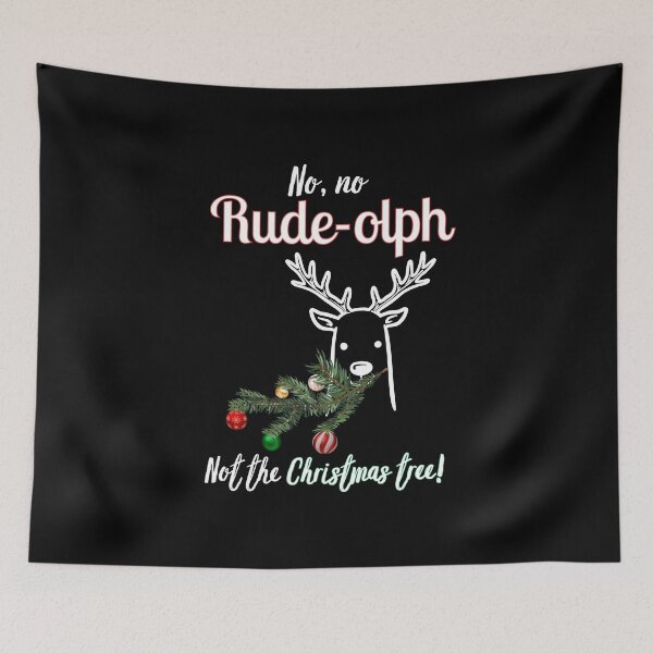 Item preview, Funny Rude Reindeer – Rude-olph Eating Christmas Tree – Christmas Joke designed and sold by SunandShade.
