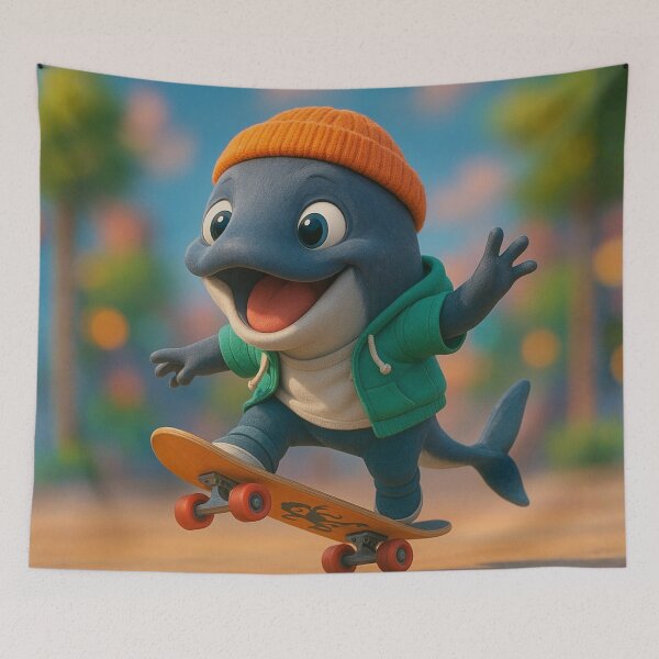 Item preview, Skater Fin Whale designed and sold by Sillytoe.