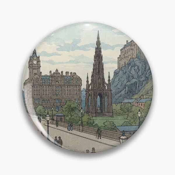 Item preview, Street of Edinburgh Old Town Japanese Woodblock Print designed and sold by Takeda-art.