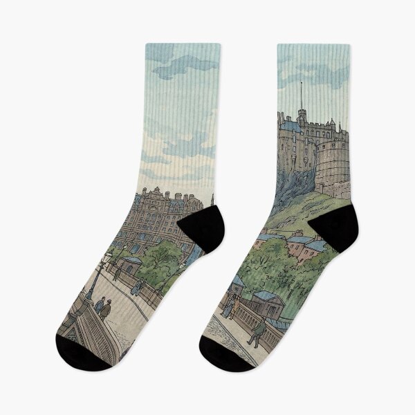 Item preview, Street of Edinburgh Old Town Japanese Woodblock Print designed and sold by Takeda-art.
