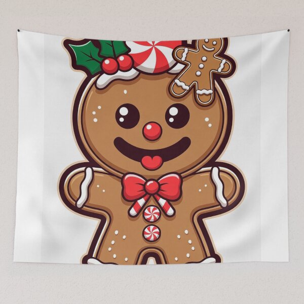 Item preview, Holly Jolly Crunch – Cute Christmas Gingerbread Character designed and sold by Vertura Group.