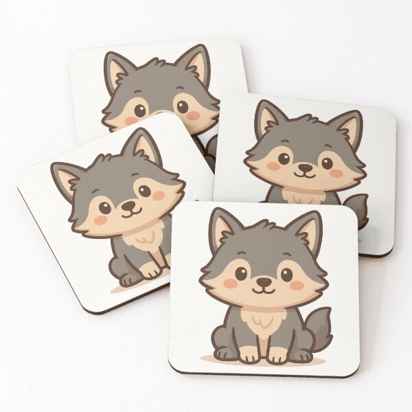 Item preview, Kawaii Wolf – Cute Aesthetic Animal Art designed and sold by kimkosovo.
