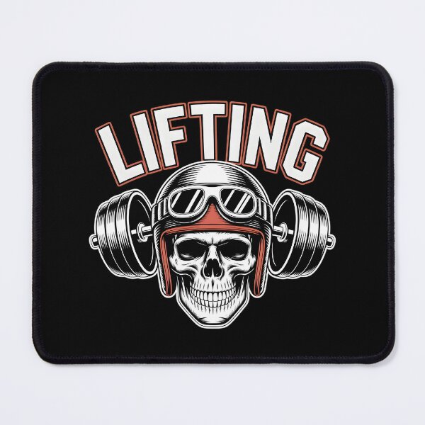 Item preview, Vintage Biker Skull Weightlifting - Barbell Logo designed and sold by Iron Skull.