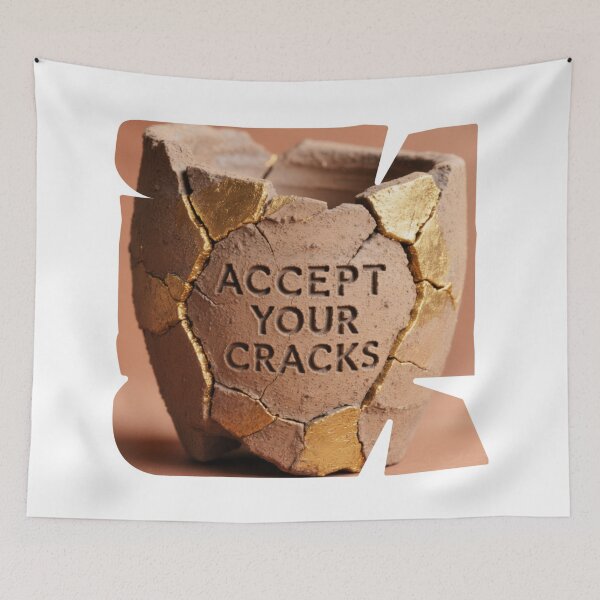 Item preview, Accept Your Cracks Kintsugi Pot Wabi-Sabi Imperfection Design designed and sold by SplashTastic.