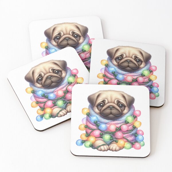 Item preview, Pug navideño con luces de Navidad designed and sold by JonysCreativeDesigns.
